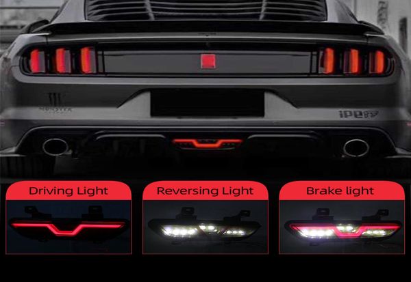 1 pçs para ford mustang 2015 2016 2017 2018 2019 2020 carro led refletor traseiro nevoeiro lâmpada luz de freio backup lâmpada amortecedor traseiro light4546075