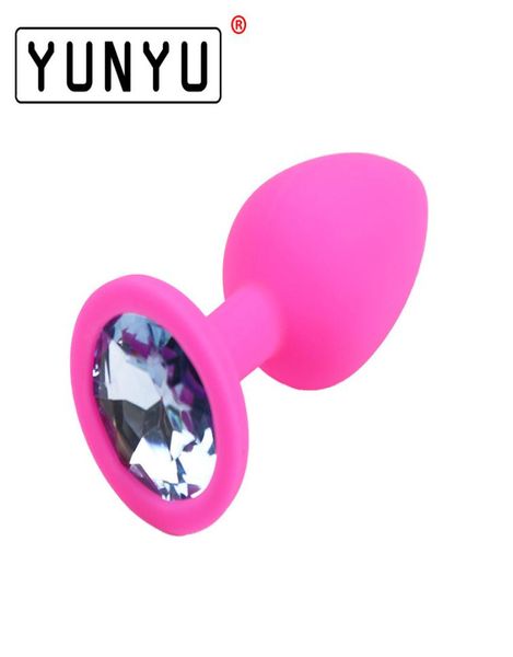 1 pz sexy plug anale unisex cortile gspot stimolante silicone butt plug bottino perline gioielli di cristallo giocattoli del sesso amante regalo C181127013122836