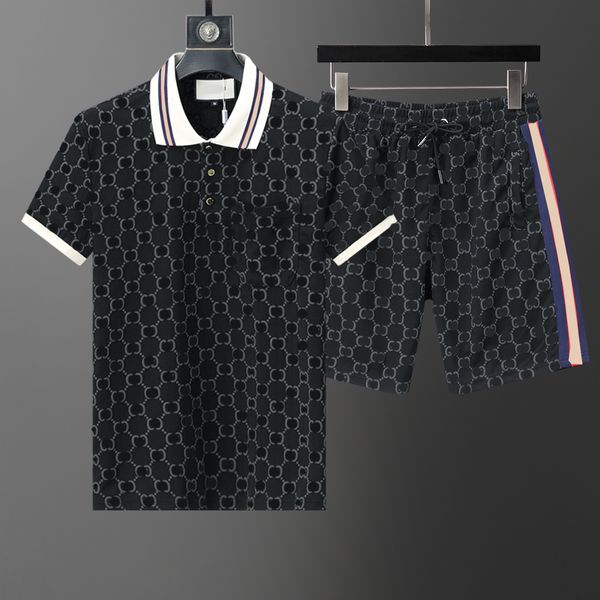 Neues modisches Herren-Sportbekleidungs-Kurzarm-Shorts-Set, 2-teiliges klassisches Herren-POLO-Shirt, Strandhosen-Set, 2-teiliges Sport- und Freizeit-Set, M-3XL