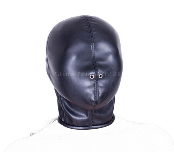 Pu-Leder-Fetisch-Sexmaske, Bdsm-Sexspielzeug für Paare, die flirten, Bdsm-Bondage, völlig geschlossene Haube, Y1907161075593