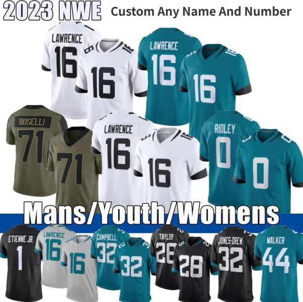 0 Ridley 16 Trevor Lawrence Maglie da calcio personalizzate Travon Walker Jaguarses Kirk Travis Etienne Jr Devin Lloyd Josh Allen Evan Engram Anton Harrison Andrew Wingard