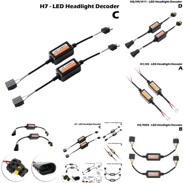 Neue neue neue Autoscheinwerfer LED Canbus Decoder Scheinwerfer Fehlerfreier Widerstand H1h3 H4 H7 H9 H11Fault Eliminator Automotive Zubehör