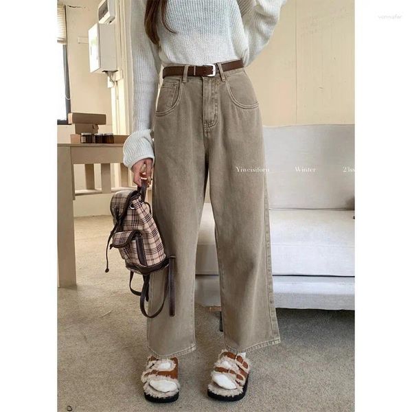 Женские джинсы, женские брюки-карго Y2K, уличная одежда с высокой талией, тонкие винтажные эластичные широкие брюки, модные
