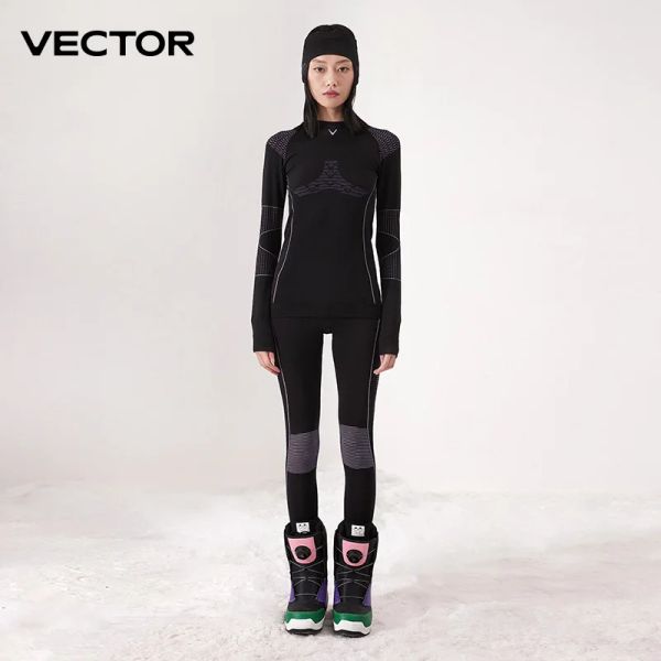 Set Vector Women Ski Thermal Unterwäsche Sets Sport Schnell trockener Trainingsanzug -Fitness -Training. Übungen enge Hemden Jacken Sportanzüge Sportanzüge