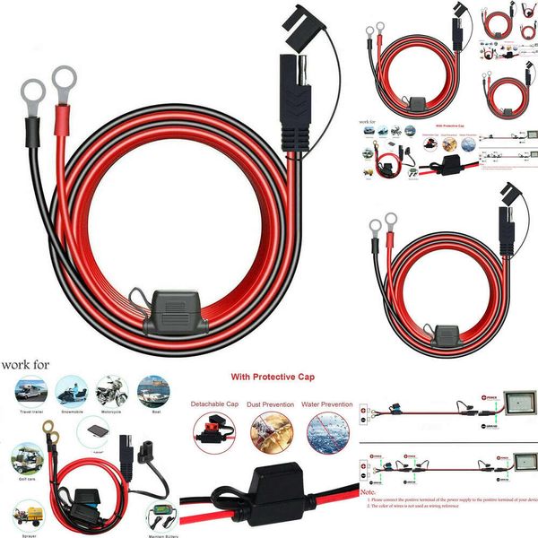 Nuovo Nuovo Nuovo 16Awg 4Ft 6Ft 10Ft Terminale a 2 pin SAE a O Connettori Cavo di prolunga Connettore per caricabatterie/Mantenitore