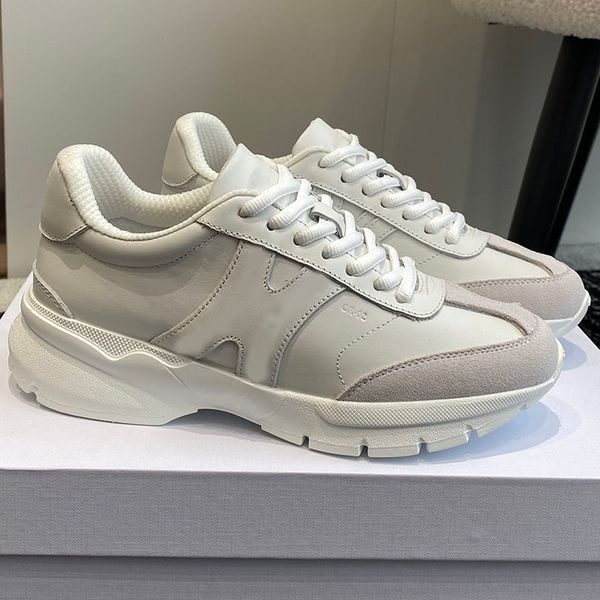 Mulheres Designer Novo Estilo Logotipo Padrão Impressão Couro Sapatos Casuais para Moda Europeia e Americana High Street Casal Train Sneaker Sapatos Tamanho 35-45