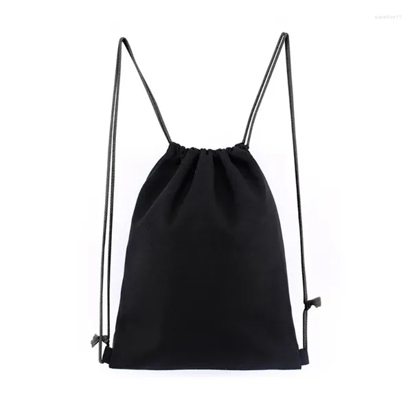 Sacos de compras Simples Cordão Mochila Saco de Corda Sports Gym Sack para Homens Mulheres Cinch Respirável Algodão Lona