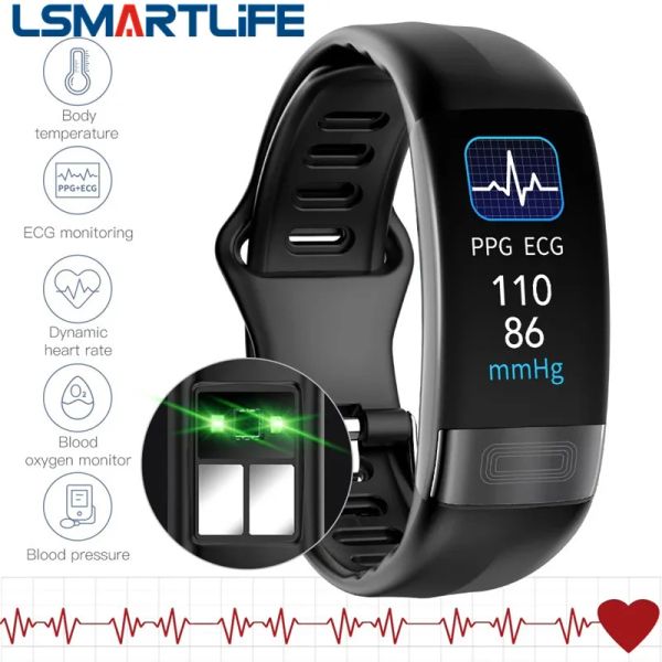 Dispositivi P11 Plus ECG + PPG Bracciale intelligente Misuratore di pressione sanguigna Fascia cardio Fitness Tracker Pedometro Sport impermeabile Smartband