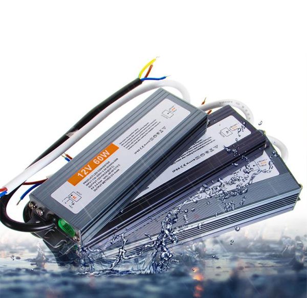 Transformadores 12V 24V Fonte de alimentação IP67 à prova d'água externa 110250V 170250v 60W400W LED Driver3090412