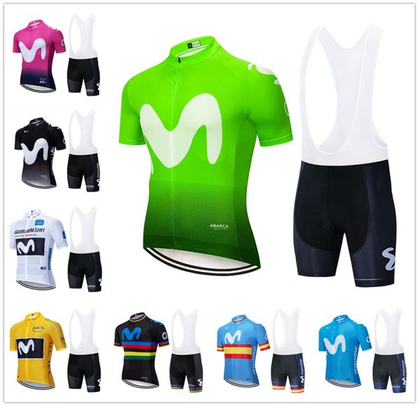 Maglia da ciclismo Movistar Kit 2020 Pro Team Uomo Donna Estate traspirante manica corta Abbigliamento da ciclismo Kit salopette imbottita 9D Ropa 1578117