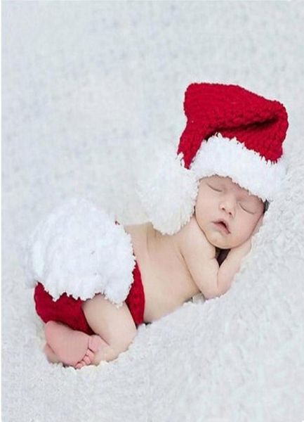 2 pezzi set set di abbigliamento per neonato puntelli per la fotografia bambino all'uncinetto lavorato a maglia cappello di natale e pantaloni vestito carino fatto a mano costume9748327