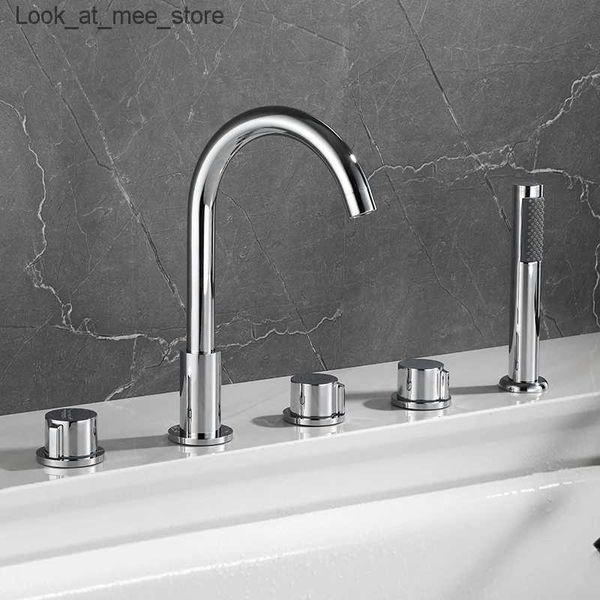 Banyo lavabo musluklar Becola 5pcs altın/krom küvet musluk banyo ekstra uzun su borusu banyo musluk washbasin musluk siyah el duş q240301