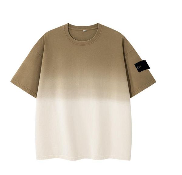 Designer-T-Shirt Marke T-Shirts Herren hochwertige Baumwolle Kurzarm Sommermode Herren T-Shirt Farbverlauf Street Armbinde Kurzarm