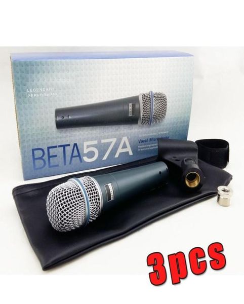 3 pezzi di alta qualità e corpo pesante BETA57 professionale BETA57A Karaoke microfono dinamico cablato palmare Beta 57A 57 A Mic7090983