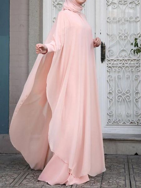 Ethnische Kleidung ZANZEA Mode Sommer Lange Sommerkleid Ramadan Hijab Vestido 2 stücke Frauen Ärmel Kleid Party Muslimischen Kaftan Abaya Maxi kleider