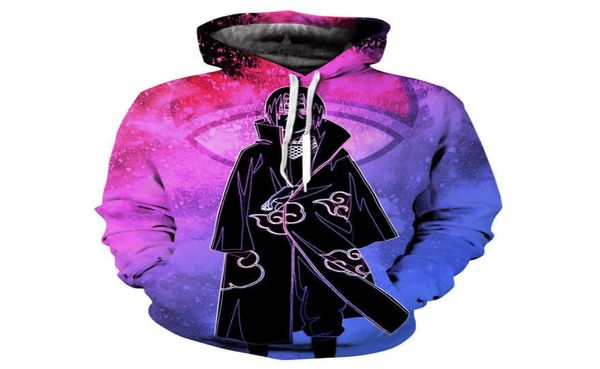 Moda Anime Boruto Uzumaki Uchiha Sasuke 3D Felpe Felpa Cappotto Sottile Uomo Donna Harajuku Felpa con cappuccio Streetwear Q08148387697