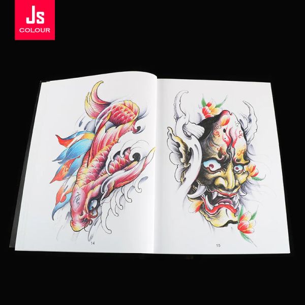 Accesories Tattoo Flash Book Stencil Koi Dragon God Fish Skull Hanny Gril Elefante Bano Accessori per tatuaggi Body Art Books