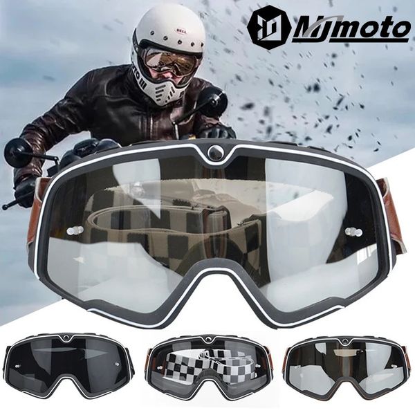 Motorradhelmbrille Retro Motocross Reiten Radfahren Sonnenbrille Winddicht Anti Sand Off-Road Universalbrille 100%-NL 240229