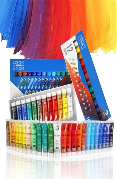 1224 cores 15ml tubo profissional conjunto de pintura acrílica para roupas de tecido prego vidro desenho pintura para crianças materiais de arte 2012257293310