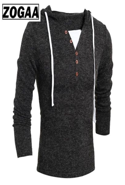Zogaa marca geek novo men039s suéteres design de moda sólida com capuz camisola de malha casaco roupas masculinas fino ajuste pullovers camisola men5729933