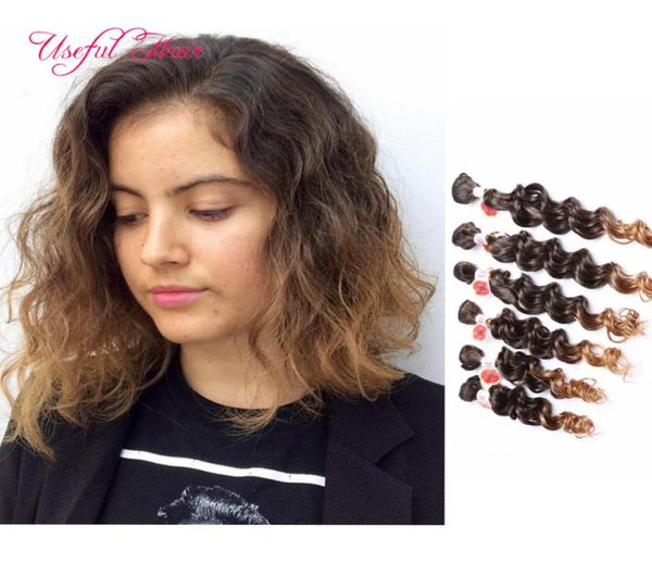 Tranças de cabelo onda profunda COSTURAR EM EXTENSÕES DE CABELO ondulação tranças de cabelo Jerry encaracolado trança sintética cor borgonha tecer pacotes FOR7220839