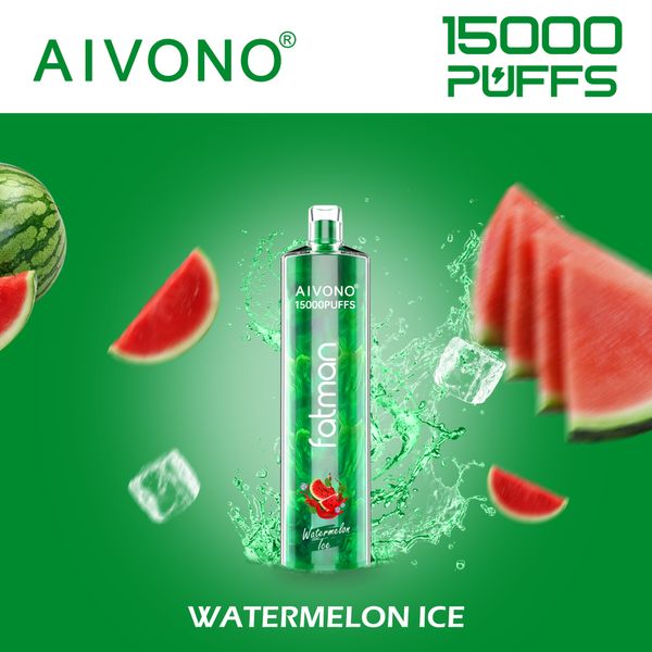 2024 mais novo Aivono Fatman E Cigarro 15000 Vape descartável 600mAh Vapes Crystal Vapme Shisha Hookah recarregável 15K Puffs 24ml Puffbars pré-preenchidos