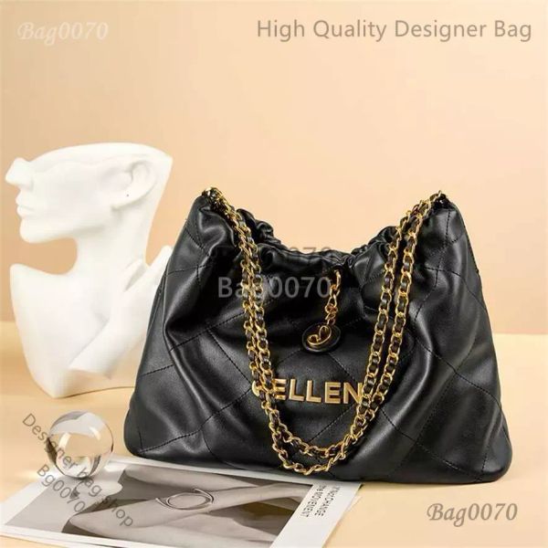 Bolsa de designer Bolsa de lixo Bolsa de couro genuíno Bolsa feminina de grande capacidade Crossbody Bolsa de ombro único Bolsa de grade de diamante 75% Outlet barato atacado