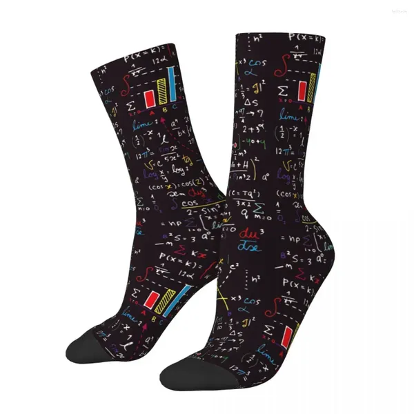 Herrensocken, Vintage, bunte Mathematikformeln, Unisex, Neuheitsmuster, bedruckt, verrückte Crew-Socken, Geschenk