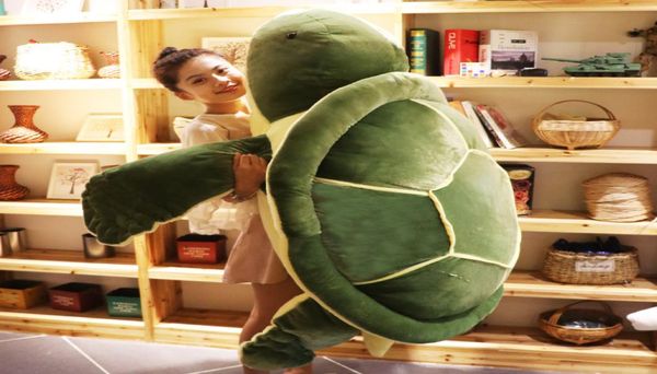 Boneca de brinquedo de pelúcia de tartaruga fofa macia animal gigante tartaruga verde travesseiro de dormir boneca grande decoração de presente de aniversário 59 polegadas 150 cm DY5078597438