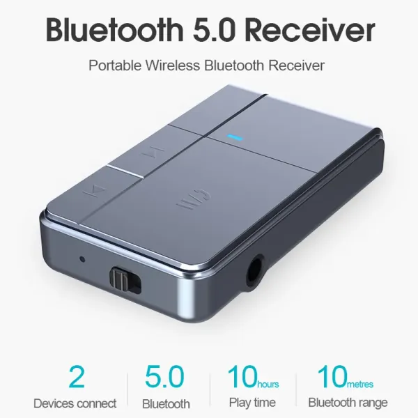 Alto-falantes bluetooth 5.0 receptor mini receptor de áudio sem fio bluetooth 3.5mm áudio aux adaptador estéreo handsfree para kit carro pc alto-falante