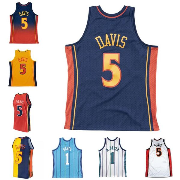 Costurado Basquete Jerseys Baron Davis # 5 1999-00 06-07 Malha Hardwoods Clássico Retro Jersey Homens Mulheres Juventude S-6XL