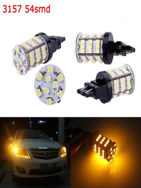 4 Stück 3156 3157 Amber Xenon White Reverse Lights Tail 54SMD LED Car Light Bulb5446272