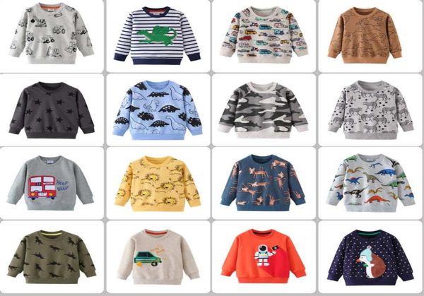 52 estilos primavera outono meninos roupas infantis 100 algodão manga longa carro completo dinossauro zebra impressão grossa camiseta menino causal legal crianças cl6982641