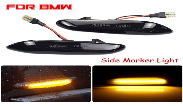 2 pçs fumaça led marcador lateral luz fluindo indicador de água luzes sinal volta para bmw e90 e91 e92 e93 e60 e82 e83 e84 e612032359