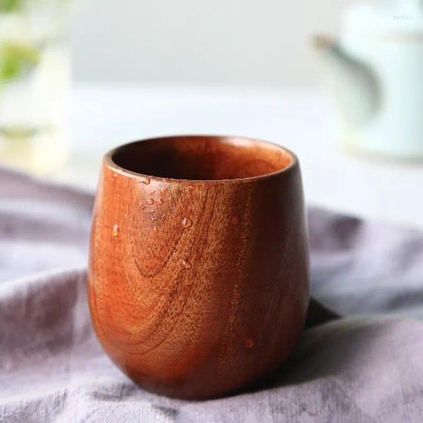 Tumblers 100ml copo de madeira mini copos de madeira sólida teaware handcarved anti escald chá simples perfumado beber presente