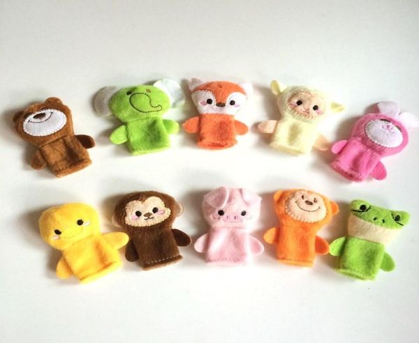 Bonito dos desenhos animados boya meninas de pelúcia animal dedo brinquedos dedo brinquedos bebê macio elefante macaco porco pato bonecas brinquedos presente de natal fantoche b9734322