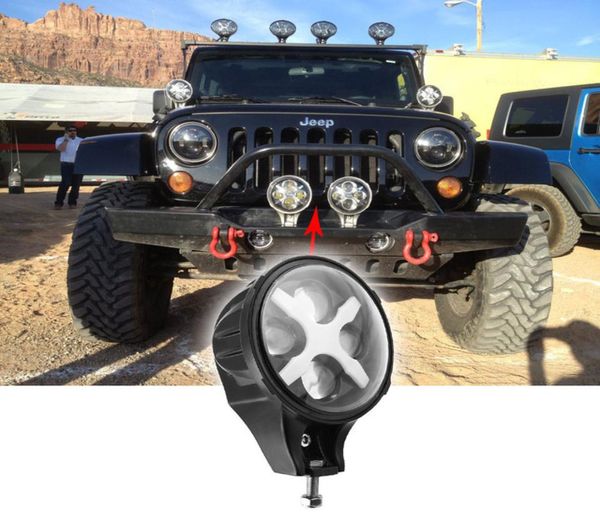 Luz de neblina led redonda de 6 polegadas, 60w, 12v, 24v, para jeep wrangler jk 4wd offroad, luz led com olhos de anjo 4353920