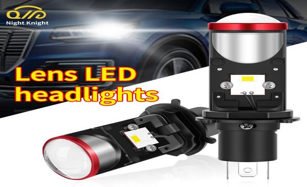 H4 lâmpada led mini lente do projetor carro lâmpadas led farol 8000lm kit conversão hilo feixe farol rhd lhd 6000k 12v 24v9297829