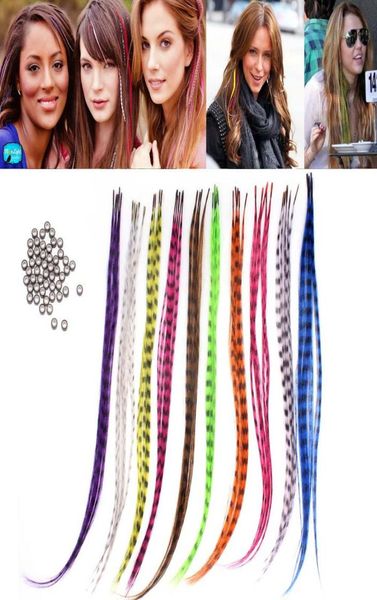 50 pçs 1516 Polegada em linha reta multicolorido pena sintética para extensões de cabelo acessórios de roupas de festa diy artesanato decoração4904336