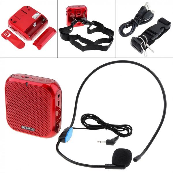 Lettori Rolton Mini Suono originale Megafono Amplificatore vocale portatile Clip per fascia in vita Altoparlante Supporto TF USB Radio FM Lettore MP3