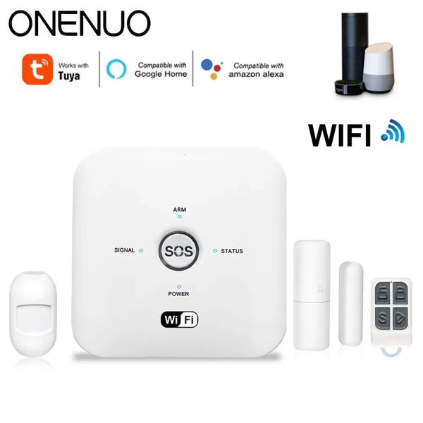 ONENUO Home Security Smart AntiTheft WiFi Sistema de alarme Porta e sensor de movimento Tuya Smart App Control Sistema de alarme 80dB 240219