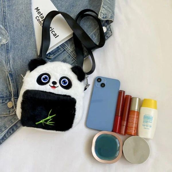 Поясные сумки с изображением панды, плюшевая сумка через плечо, креативный мультяшный рюкзак, кошелек для телефона, подарок на плечо