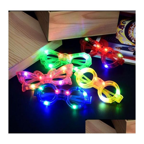 Altri articoli per feste per eventi Moda Cuore Farfalla Occhiali a LED lampeggianti Illuminazione decorativa per feste luminose Regalo classico Luce brillante Dhyft