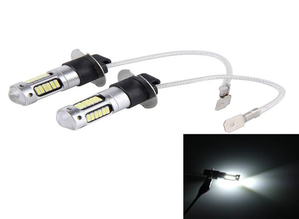 2 lâmpadas led h3 para carro 30smd 4014 chips luz de neblina luz diurna dc12v amarelo branco7175287