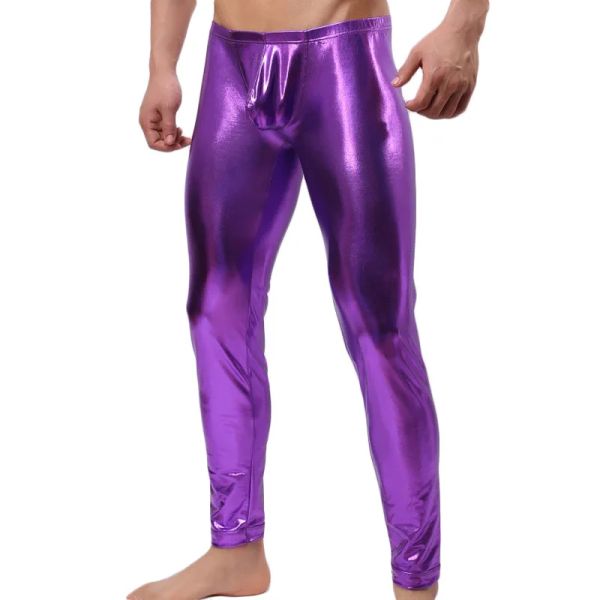 Hosen Männer Lange Hosen Herren heiße dünne elastische Linie Hosen Männliche Mode sexy Lycra Lange Hosen Sexy Unterhose Legging Enge Schlafböden