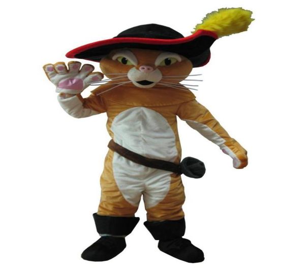 Fast Ship Der gestiefelte Kater Maskottchen Kostüm Party Niedlich für Erwachsene Tierkostüm Kostüm Erwachsene Kinder Größe 5253023