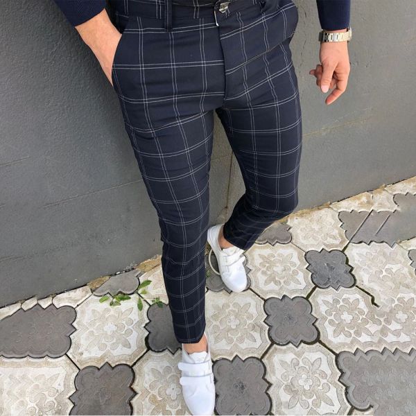 Hosen Männer Kleidung Heiße Arbeit Stretch Hosen Frühling Herbst Neue Mode Grau Blau Mehrfarbige Casual Hosen Bleistift Hosen Für Männer business