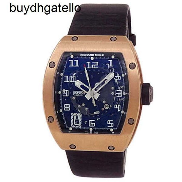 RicharsMill Uhr Top Clone Schweizer mechanisches Uhrwerk 005 18 Karat Roségold Leder Automatik Skelett Herrenuhr RM005 AF PG