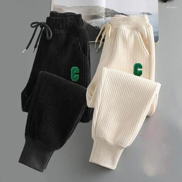 Pantaloni Primavera Autunno Adolescente Pantaloni sportivi larghi in velluto a coste unisex per adolescenti Pantaloni da jogging sottili per bambini Vestiti sportivi casual per ragazze