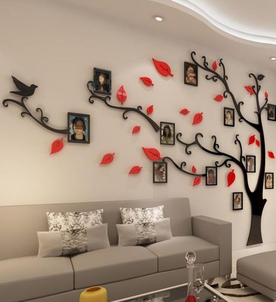 Famiglia Po Wall Sticker Decorazioni per la casa Wall Stricker Albero Soggiorno TV Sfondo 3D Cornice in acrilico Decalcomanie5095116